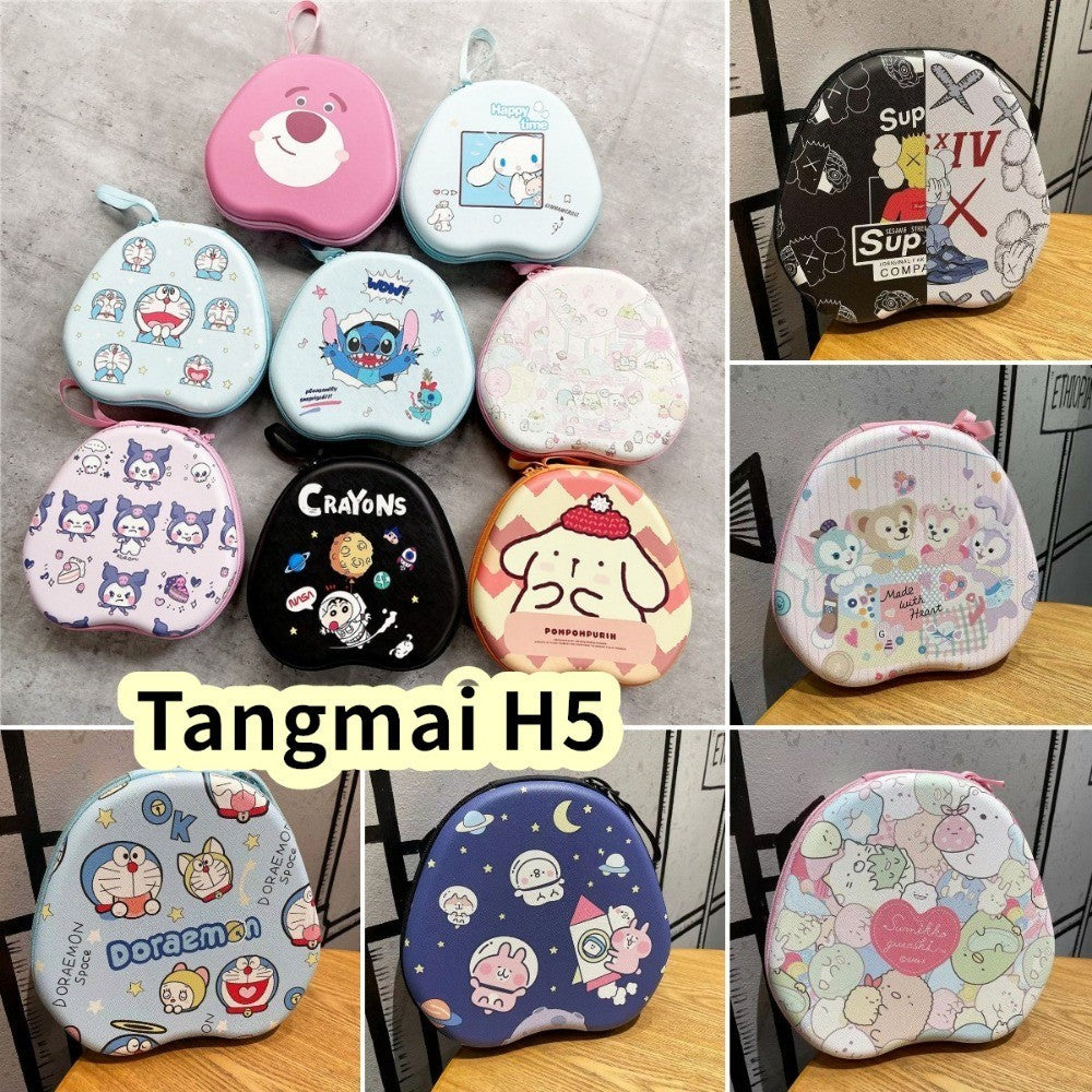 For Tangmai H5 Headphone Case Cartoon Creative Patterns Headset Earpads Storage Bag Casing Box