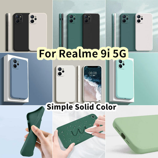 For Realme 9i 5G Cover Drop and wear resistant Silicone Full Case Classic Simple Solid Color Phone Case Cover