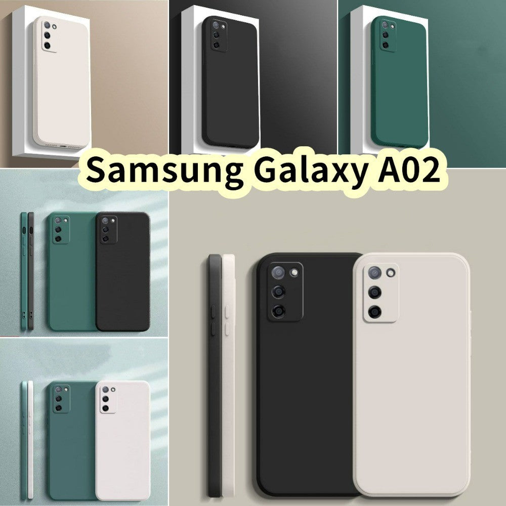 For Samsung Galaxy A02 Cover Drop and wear resistant Silicone Full Case Classic Simple Solid Color Phone Case Cover