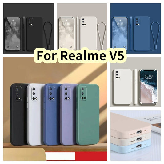 For Realme V5 Cover Drop and wear resistant Silicone Full Case Classic Simple Solid Color Phone Case Cover