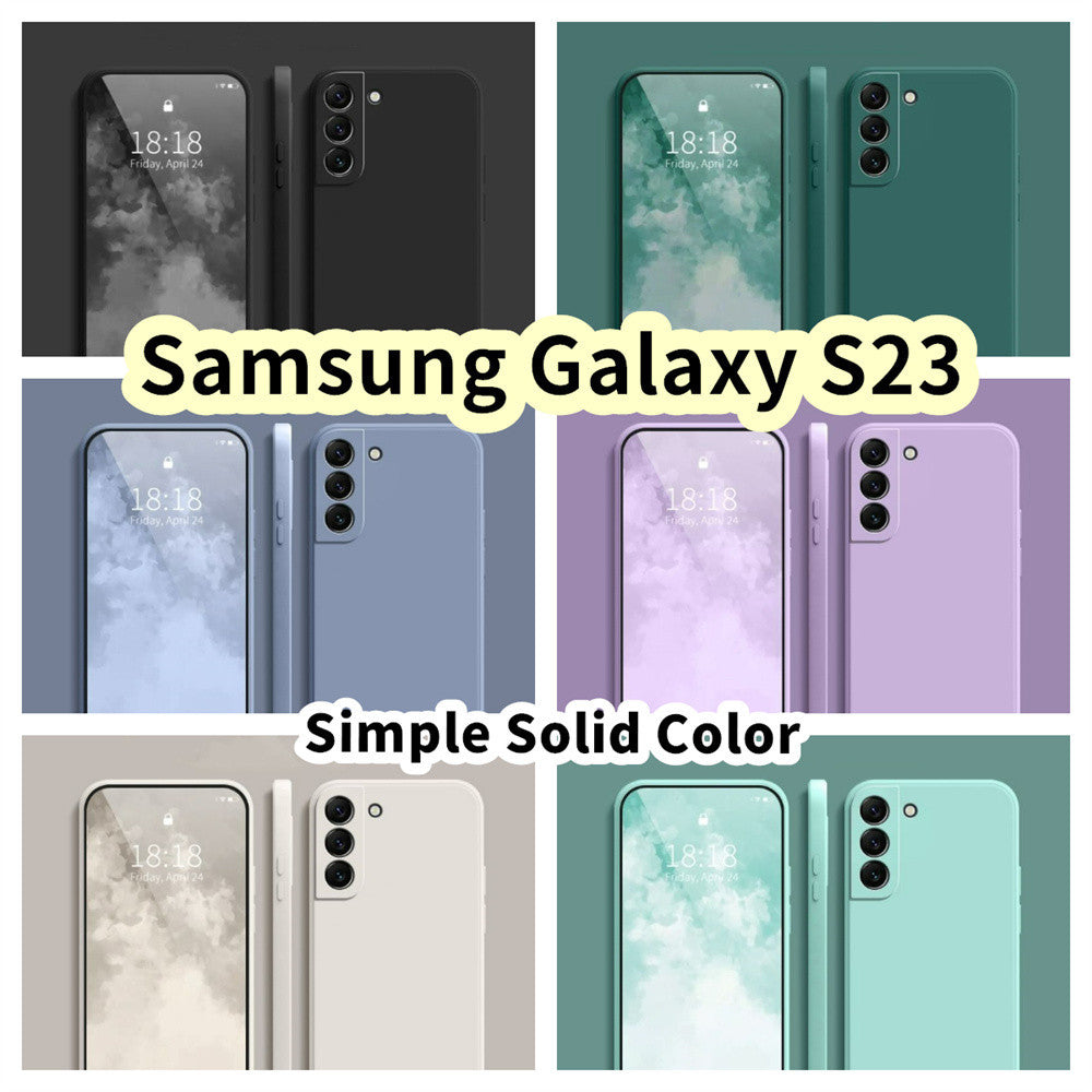 For Samsung Galaxy S23 Cover Drop and wear resistant Silicone Full Case Classic Simple Solid Color Phone Case Cover
