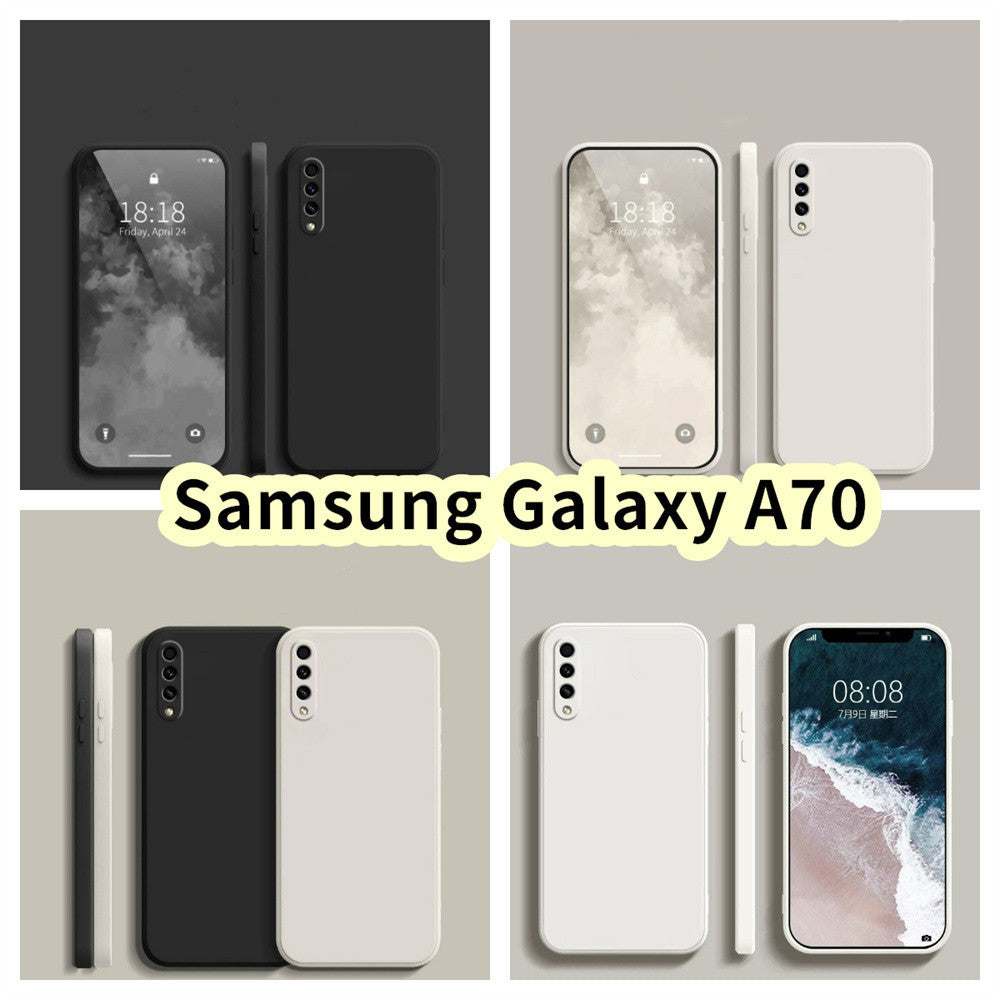 For Samsung Galaxy A70 Cover Drop and wear resistant Silicone Full Case Classic Simple Solid Color Phone Case Cover