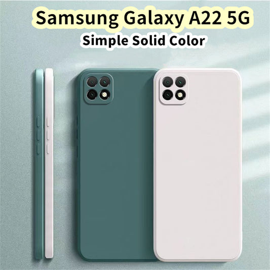 For Samsung Galaxy A22 5G Cover Drop and wear resistant Silicone Full Case Classic Simple Solid Color Phone Case Cover