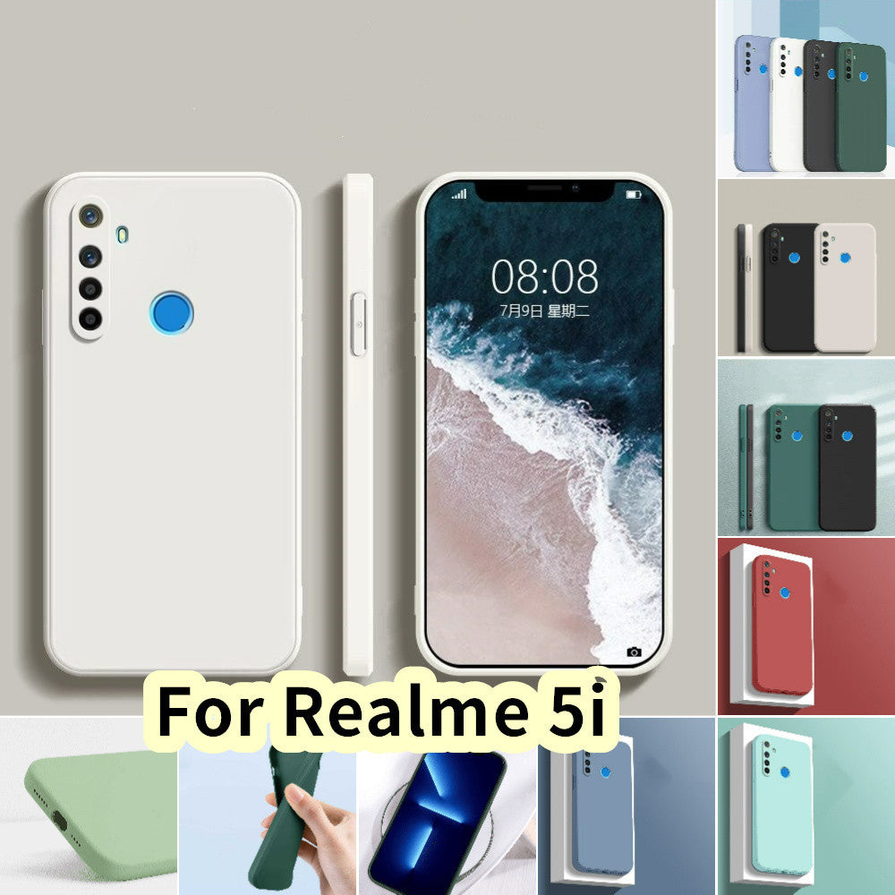 For Realme 5i Cover Drop and wear resistant Silicone Full Case Classic Simple Solid Color Phone Case Cover