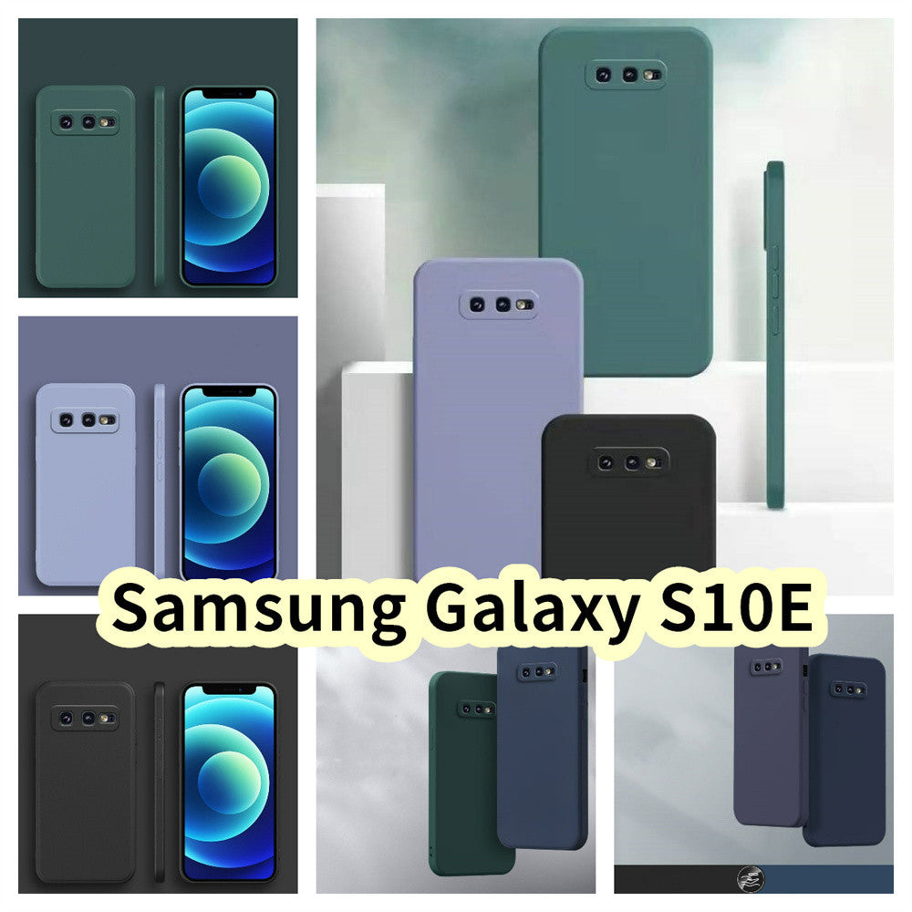 For Samsung Galaxy S10E Cover Drop and wear resistant Silicone Full Case Classic Simple Solid Color Phone Case Cover