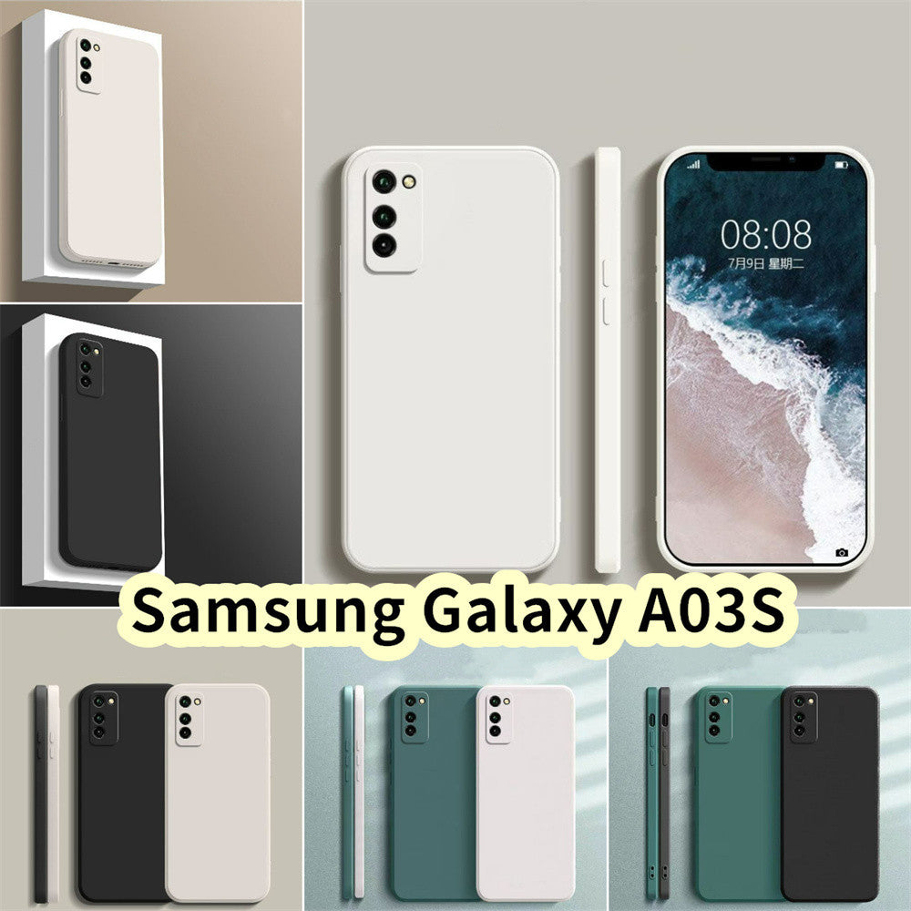 For Samsung Galaxy A03S Cover Drop and wear resistant Silicone Full Case Classic Simple Solid Color Phone Case Cover