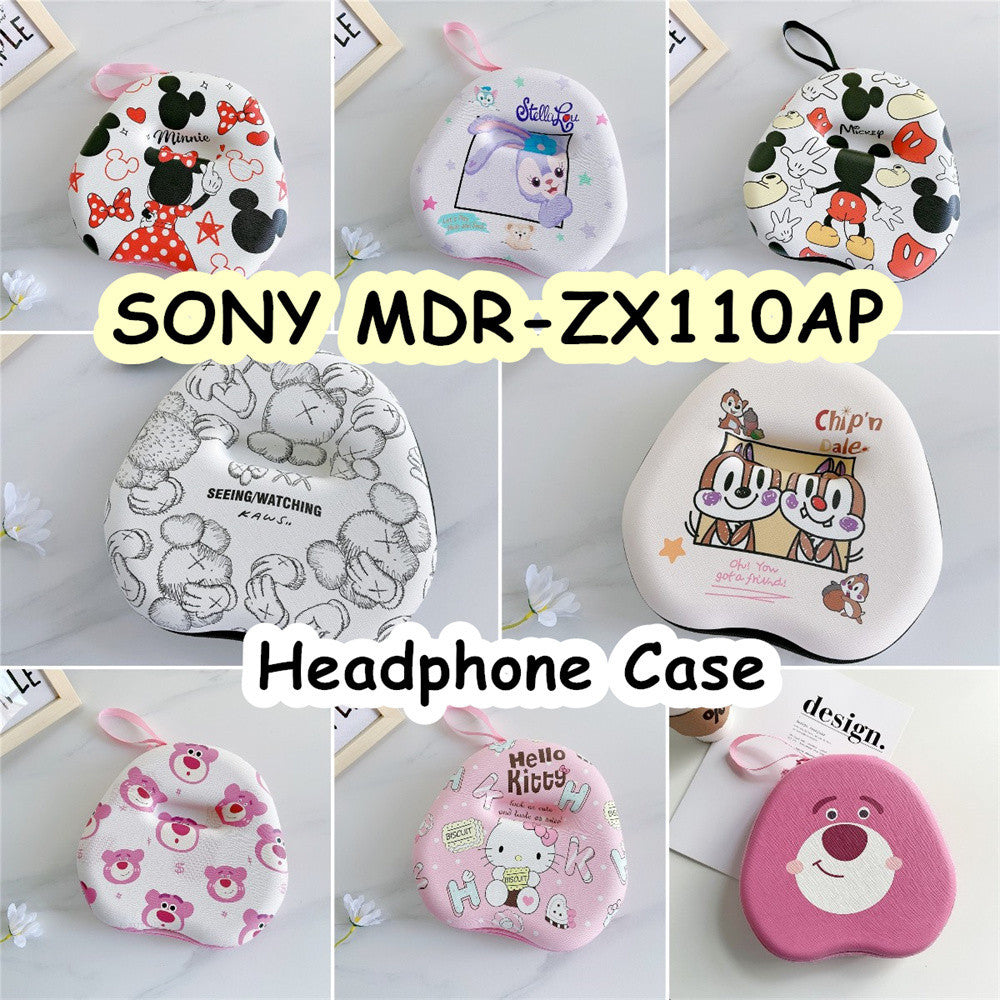 For SONY MDR-ZX110AP Headphone Case Cartoon Creative Patterns Headset Earpads Storage Bag Casing Box