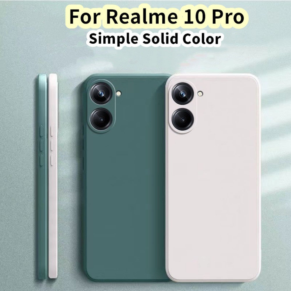 For Realme 10 Pro Cover Drop and wear resistant Silicone Full Case Classic Simple Solid Color Phone Case Cover