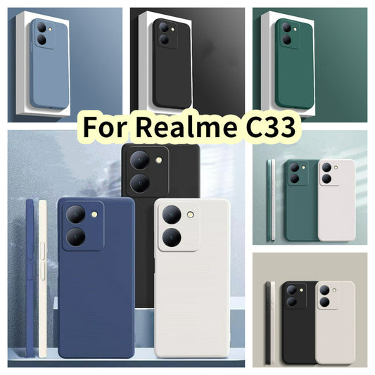 For Realme C33 Cover Drop and wear resistant Silicone Full Case Classic Simple Solid Color Phone Case Cover