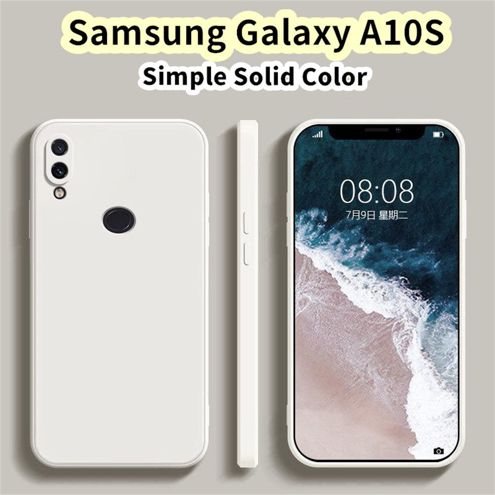 For Samsung Galaxy A10S Cover Drop and wear resistant Silicone Full Case Classic Simple Solid Color Phone Case Cover