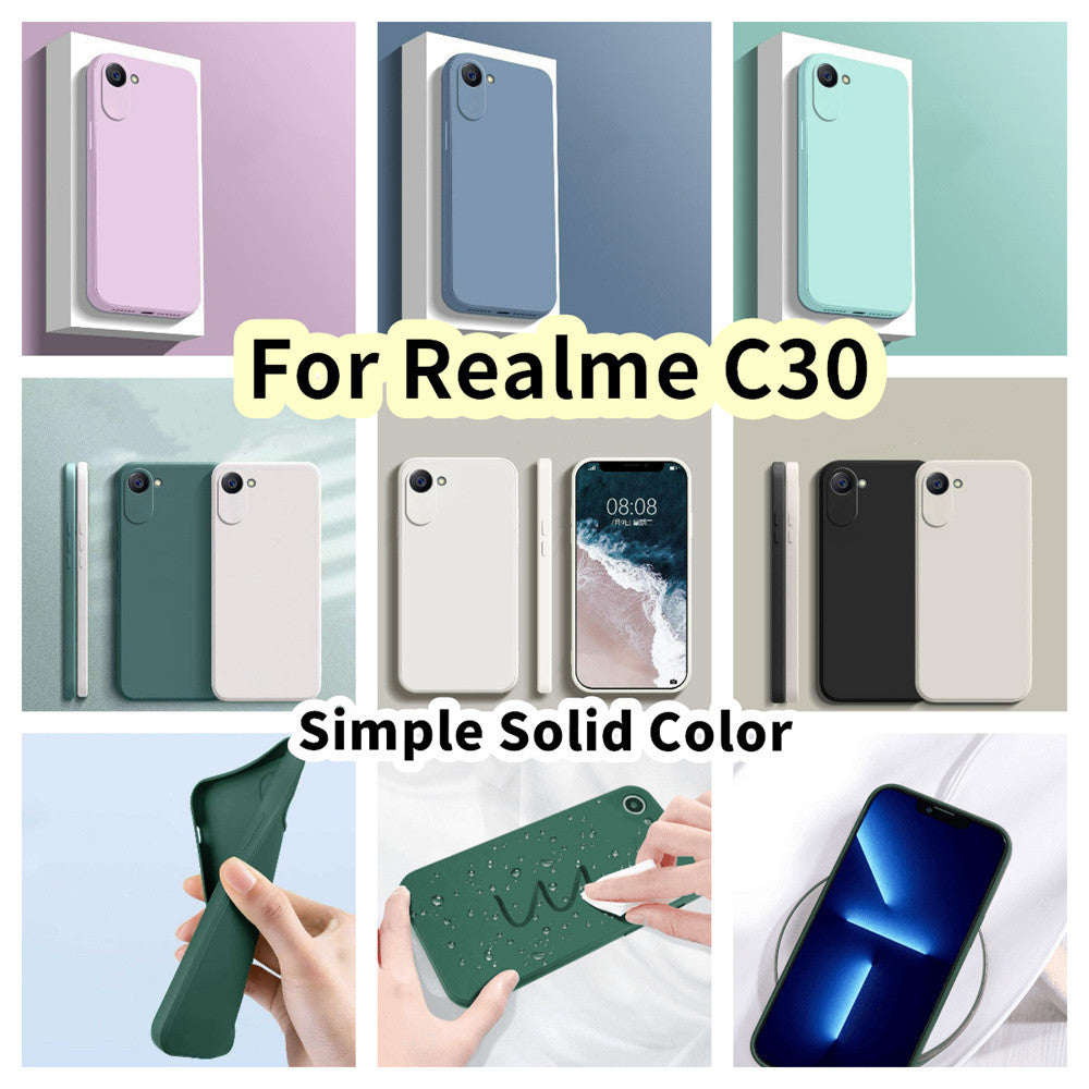 For Realme C30 Cover Drop and wear resistant Silicone Full Case Classic Simple Solid Color Phone Case Cover