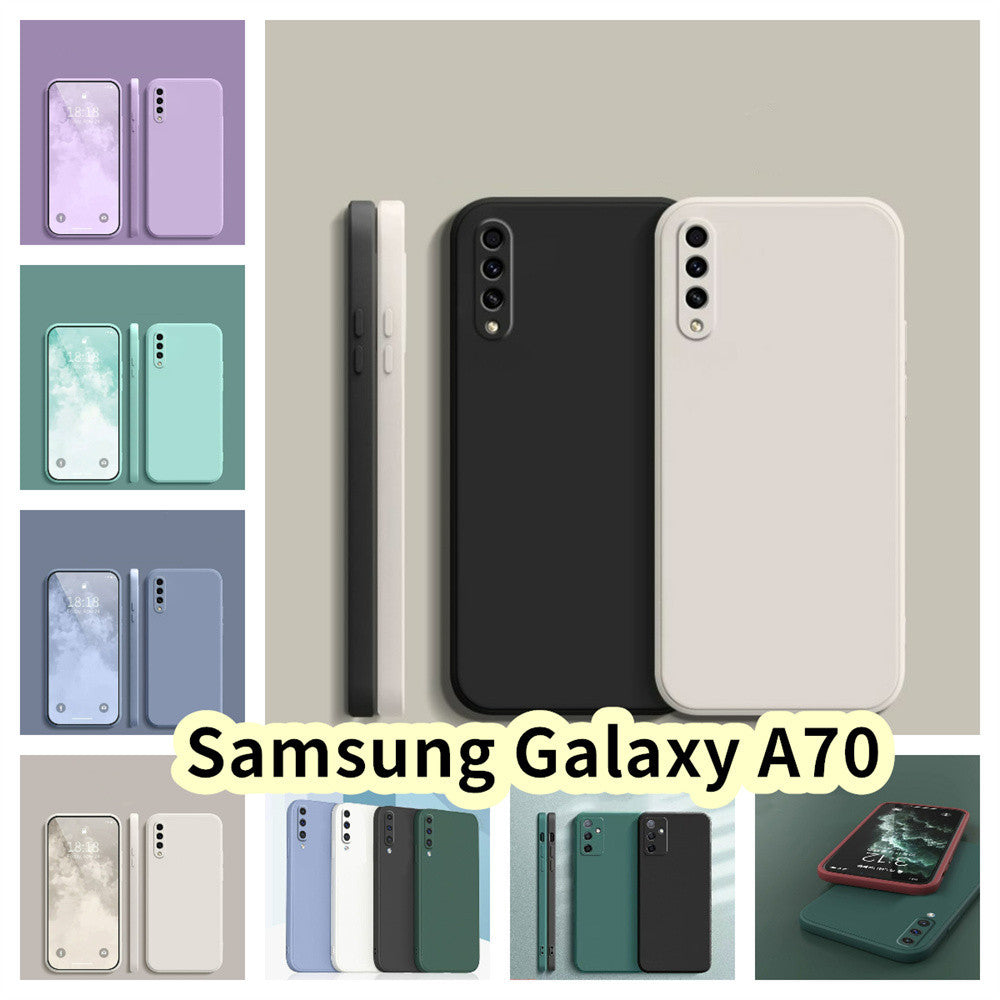 For Samsung Galaxy A70 Cover Drop and wear resistant Silicone Full Case Classic Simple Solid Color Phone Case Cover