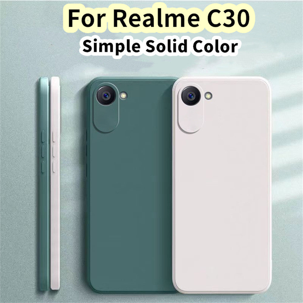 For Realme C30 Cover Drop and wear resistant Silicone Full Case Classic Simple Solid Color Phone Case Cover