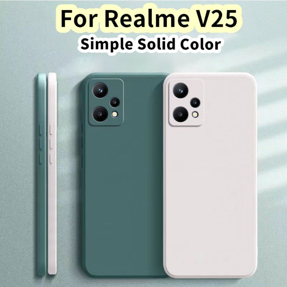 For Realme V25 Cover Drop and wear resistant Silicone Full Case Classic Simple Solid Color Phone Case Cover