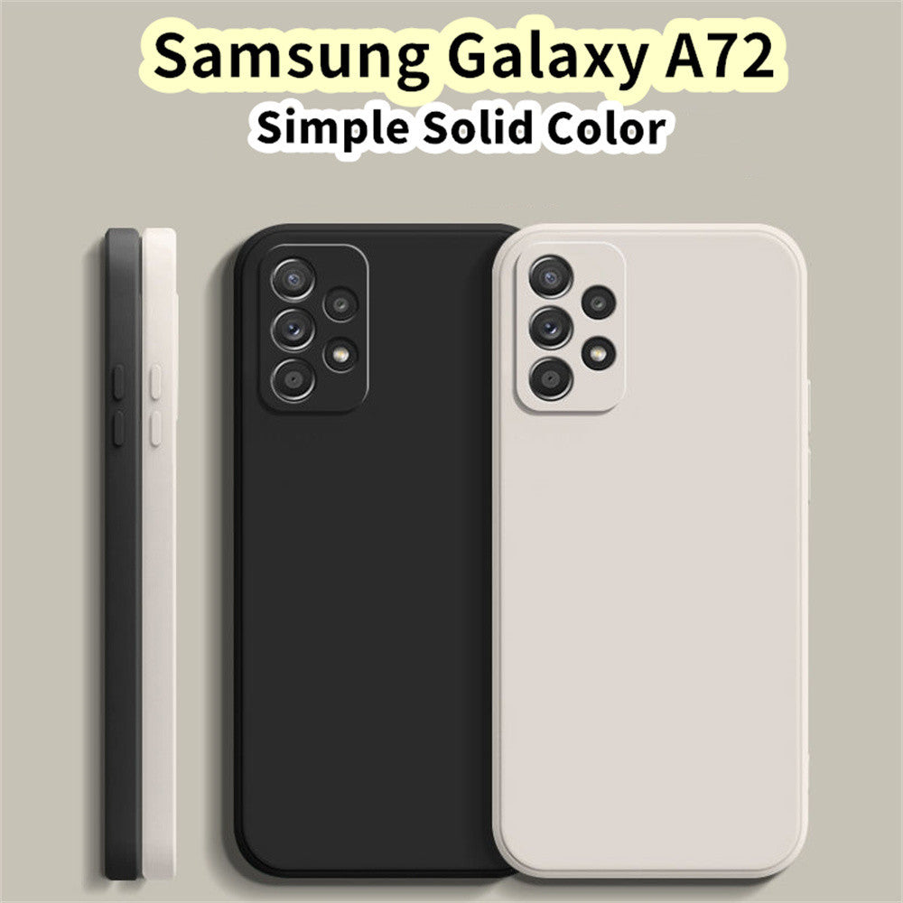 For Samsung Galaxy A72 Cover Drop and wear resistant Silicone Full Case Classic Simple Solid Color Phone Case Cover