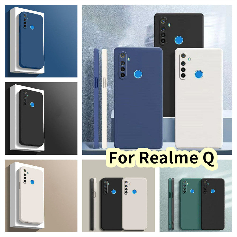 For Realme Q Cover Drop and wear resistant Silicone Full Case Classic Simple Solid Color Phone Case Cover