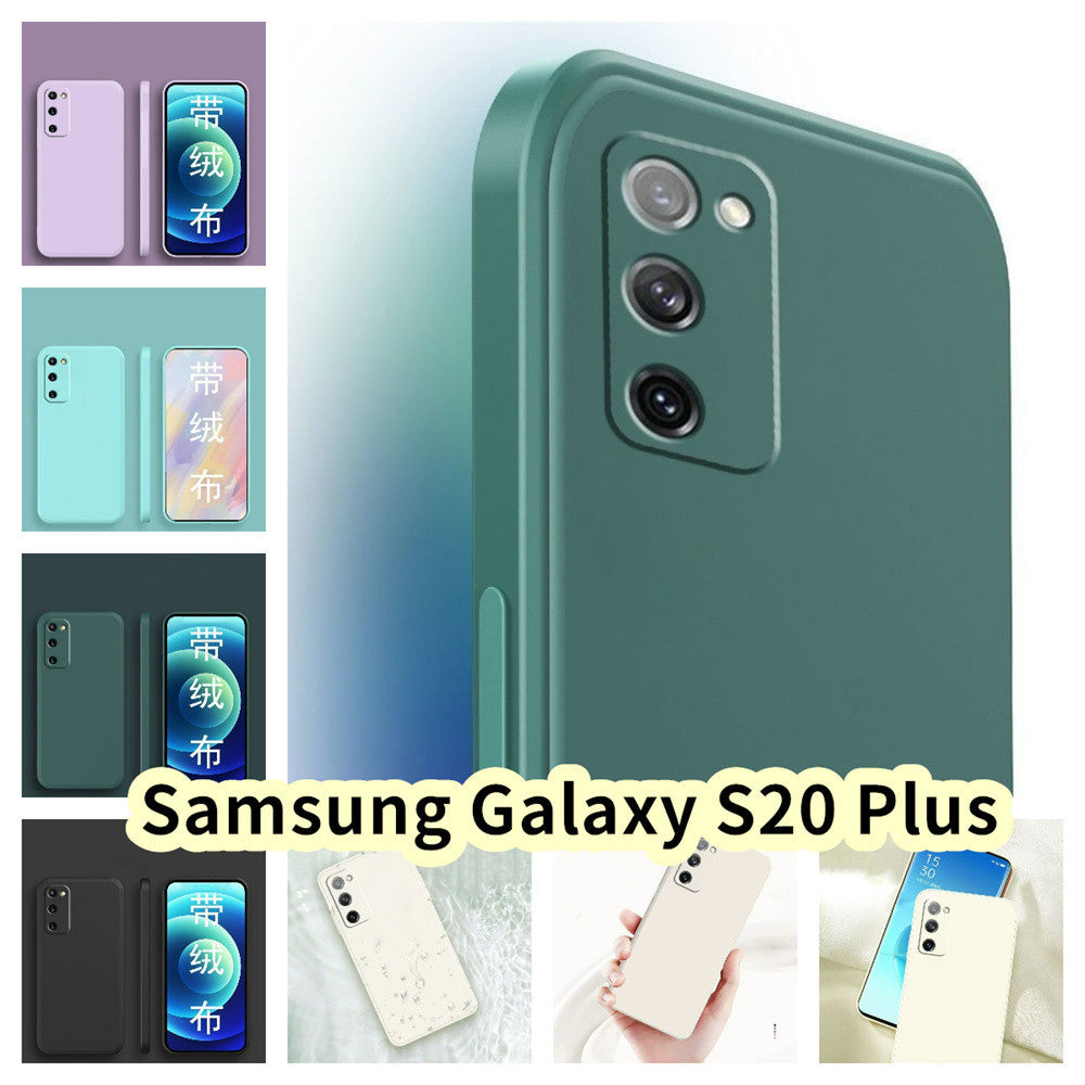 For Samsung Galaxy S20 Plus Cover Drop and wear resistant Silicone Full Case Classic Simple Solid Color Phone Case Cover