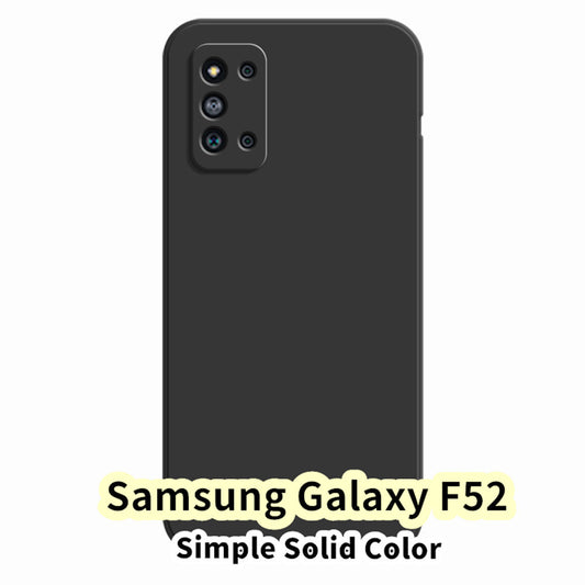 For Samsung Galaxy F52 Cover Drop and wear resistant Silicone Full Case Classic Simple Solid Color Phone Case Cover