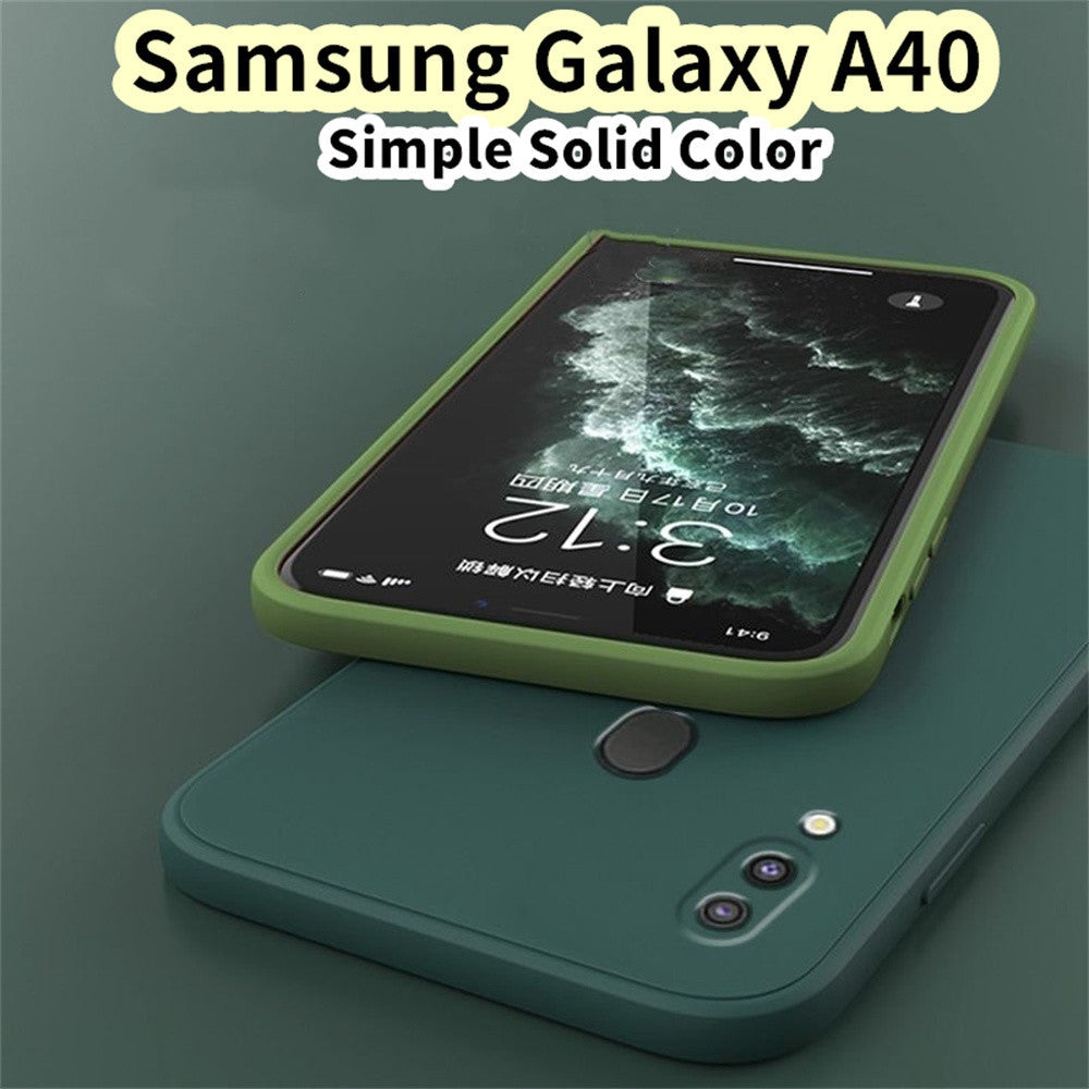 For Samsung Galaxy A40 Cover Drop and wear resistant Silicone Full Case Classic Simple Solid Color Phone Case Cover