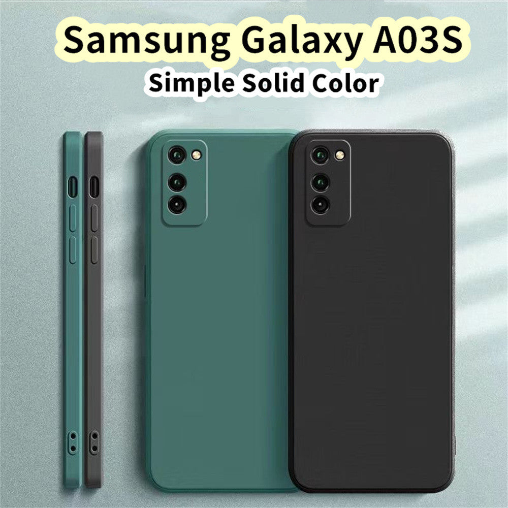 For Samsung Galaxy A03S Cover Drop and wear resistant Silicone Full Case Classic Simple Solid Color Phone Case Cover