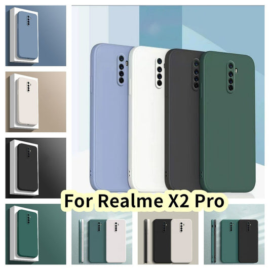 For Realme X2 Pro Cover Drop and wear resistant Silicone Full Case Classic Simple Solid Color Phone Case Cover