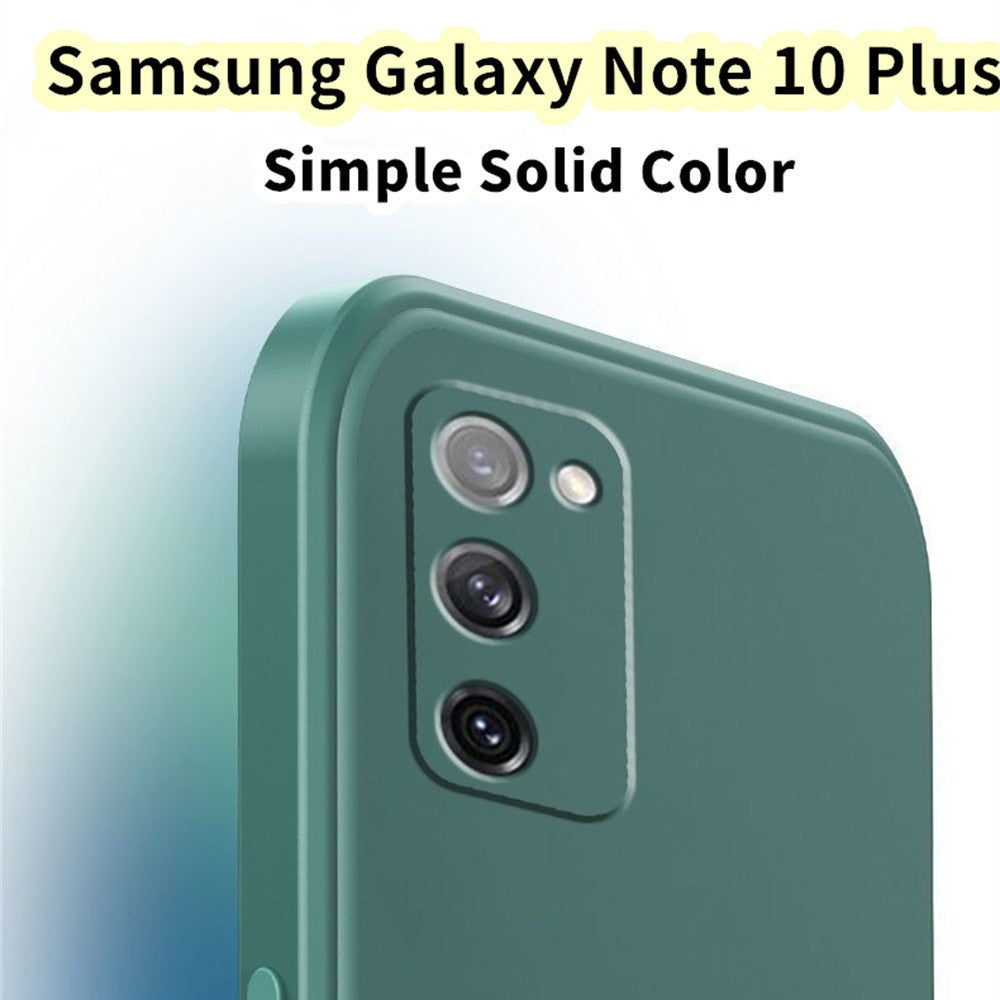 For Samsung Galaxy Note 10 Plus Cover Drop and wear resistant Silicone Full Case Classic Simple Solid Color Phone Case Cover