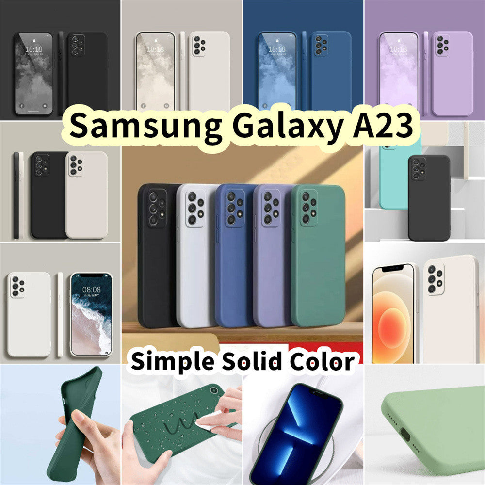For Samsung Galaxy A23 Cover Drop and wear resistant Silicone Full Case Classic Simple Solid Color Phone Case Cover