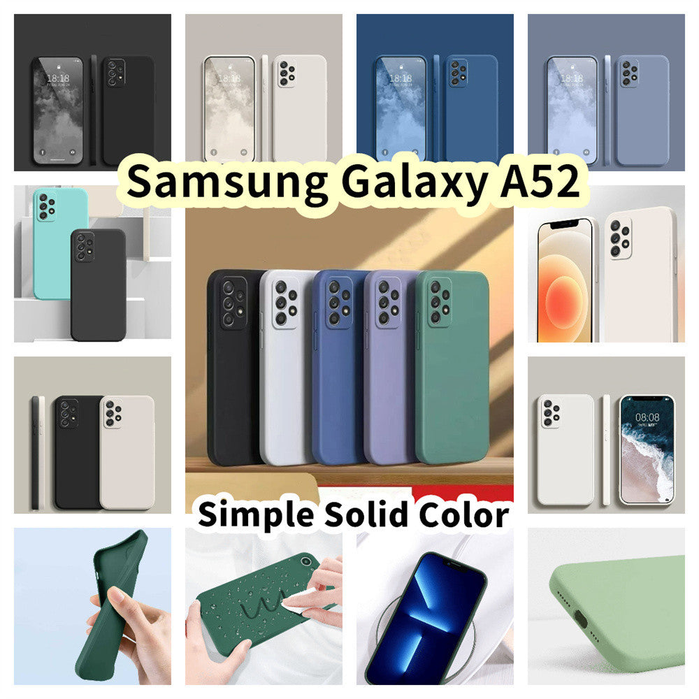 For Samsung Galaxy A52 Cover Drop and wear resistant Silicone Full Case Classic Simple Solid Color Phone Case Cover