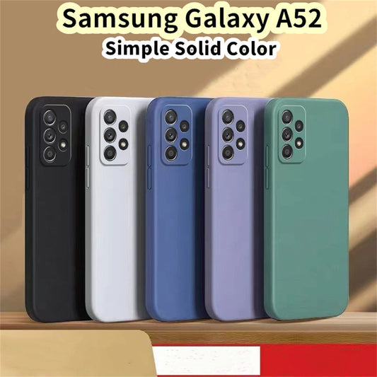 For Samsung Galaxy A52 Cover Drop and wear resistant Silicone Full Case Classic Simple Solid Color Phone Case Cover