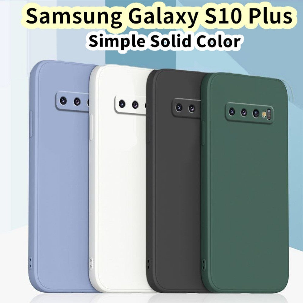For Samsung Galaxy S10 Plus Cover Drop and wear resistant Silicone Full Case Classic Simple Solid Color Phone Case Cover