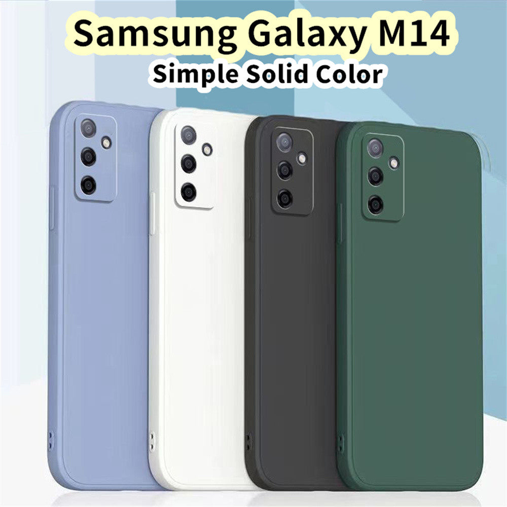 For Samsung Galaxy M14 Cover Drop and wear resistant Silicone Full Case Classic Simple Solid Color Phone Case Cover