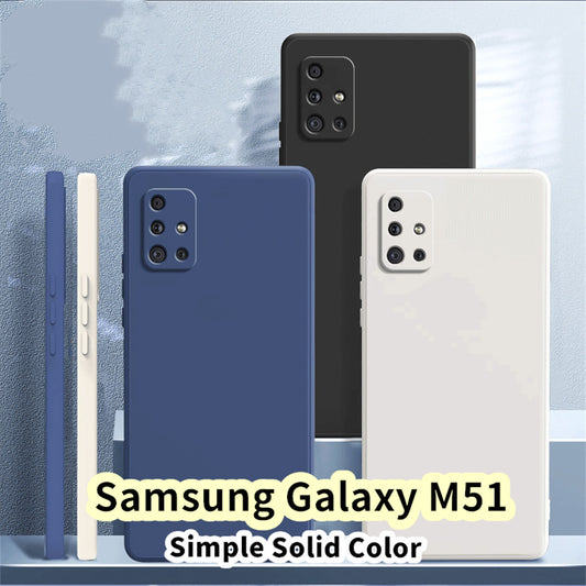 For Samsung Galaxy M51 Cover Drop and wear resistant Silicone Full Case Classic Simple Solid Color Phone Case Cover