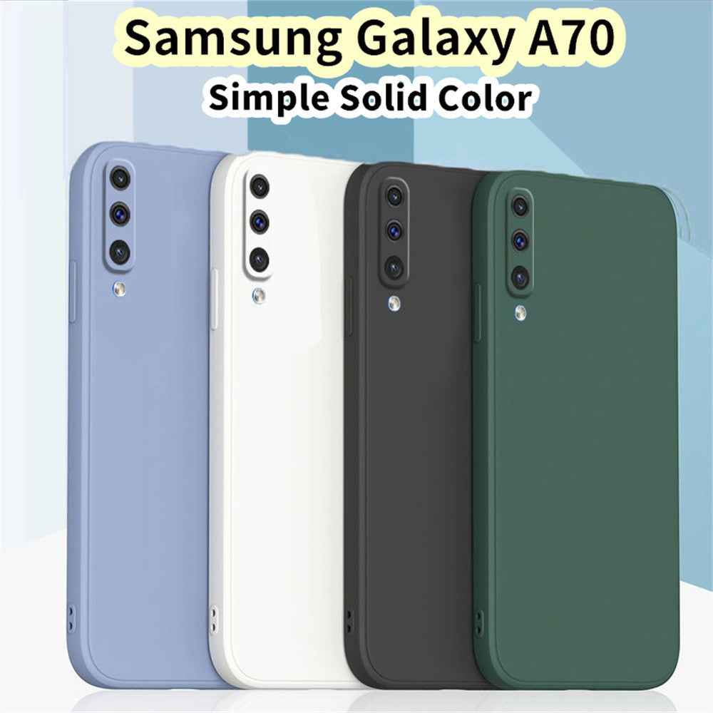 For Samsung Galaxy A70 Cover Drop and wear resistant Silicone Full Case Classic Simple Solid Color Phone Case Cover