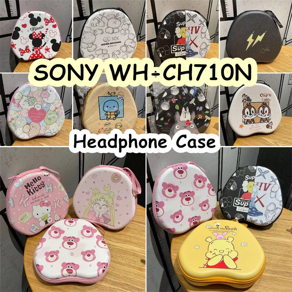 For SONY WH-CH710N Headphone Case Cartoon Creative Patterns Headset Earpads Storage Bag Casing Box