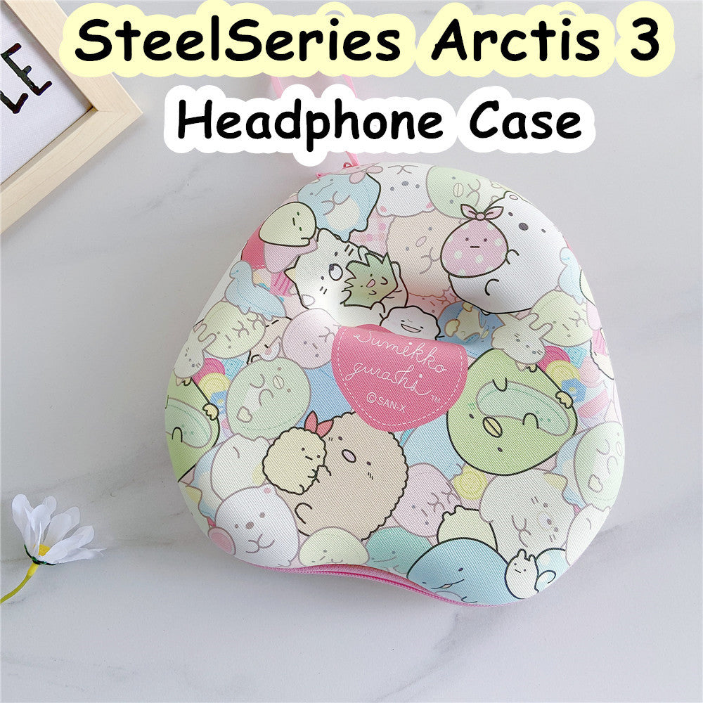 For SteelSeries Arctis 3 Headphone Case Cartoon Creative Patterns Headset Earpads Storage Bag Casing Box