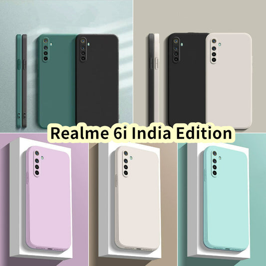 For Realme 6i Cover Drop and wear resistant Silicone Full Case Classic Simple Solid Color Phone Case Cover