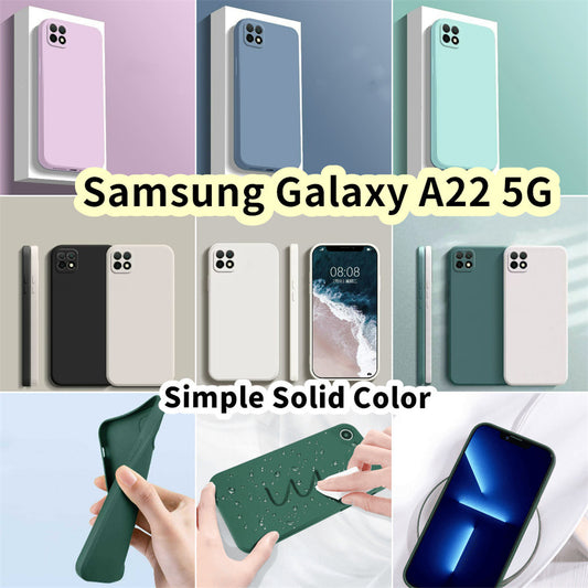 For Samsung Galaxy A22 5G Cover Drop and wear resistant Silicone Full Case Classic Simple Solid Color Phone Case Cover