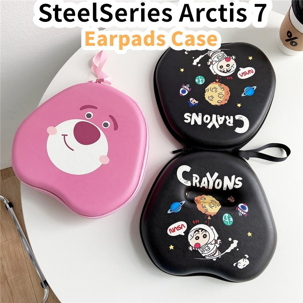 For SteelSeries Arctis 7 Headphone Case Cartoon Creative Patterns Headset Earpads Storage Bag Casing Box
