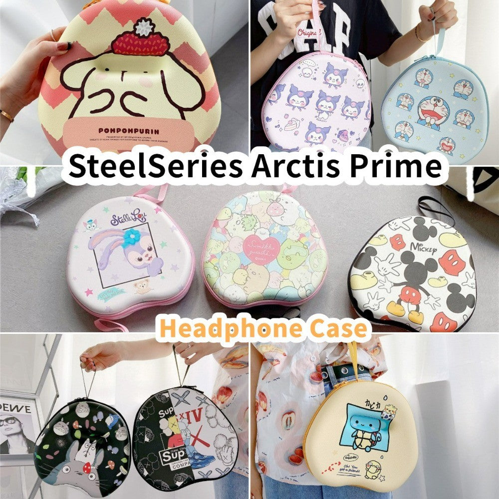 For SteelSeries Arctis Prime Headphone Case Cartoon Creative Patterns Headset Earpads Storage Bag Casing Box