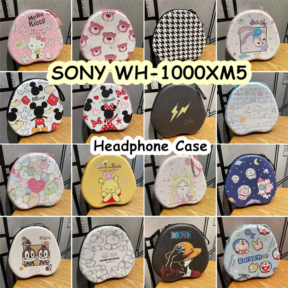 For SONY WH-1000XM5 Headphone Case Cartoon Creative Patterns Headset Earpads Storage Bag Casing Box