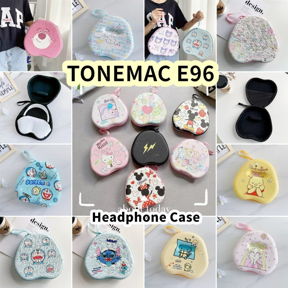 For TONEMAC E96 Headphone Case Cartoon Creative Patterns Headset Earpads Storage Bag Casing Box