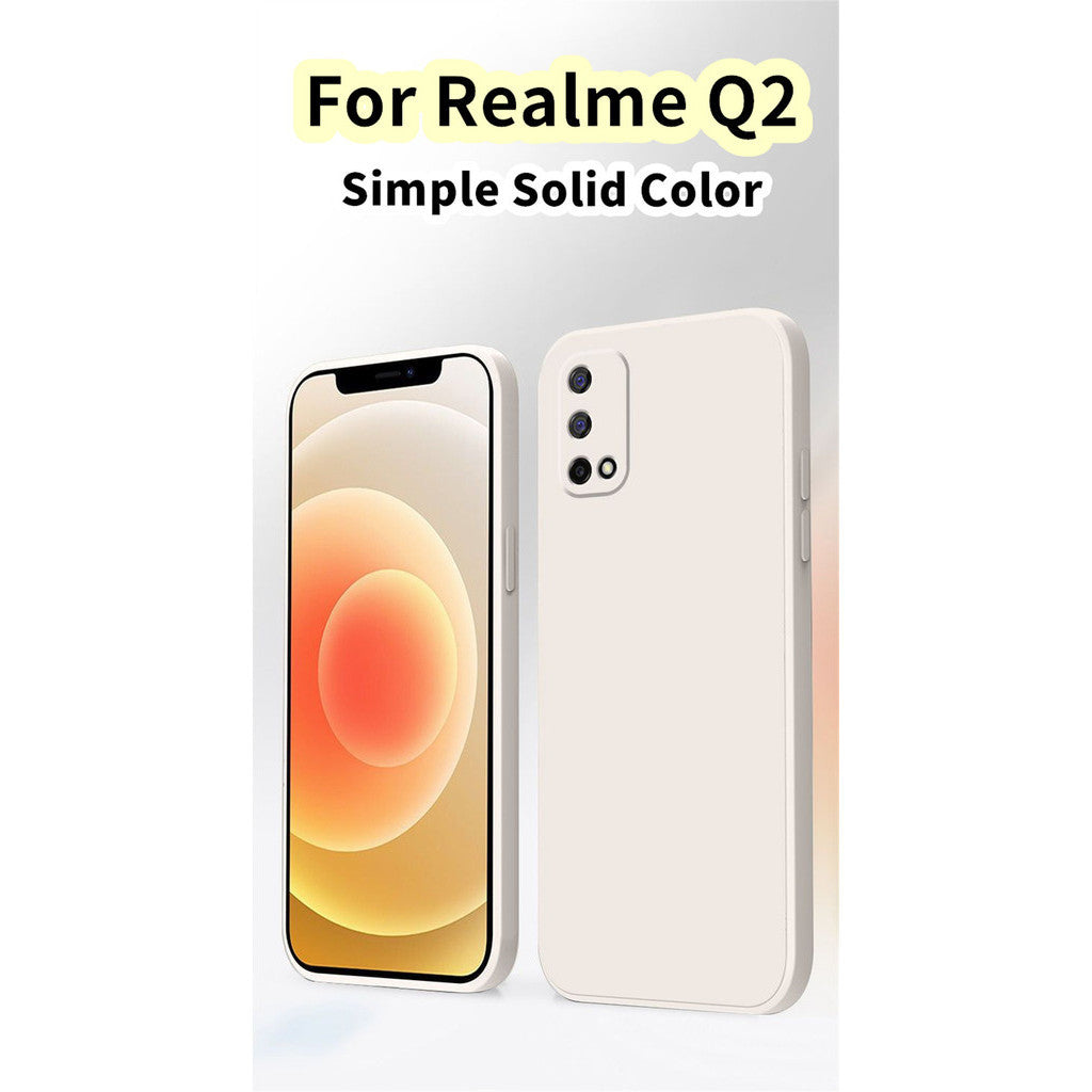 For Realme Q2 Cover Drop and wear resistant Silicone Full Case Classic Simple Solid Color Phone Case Cover