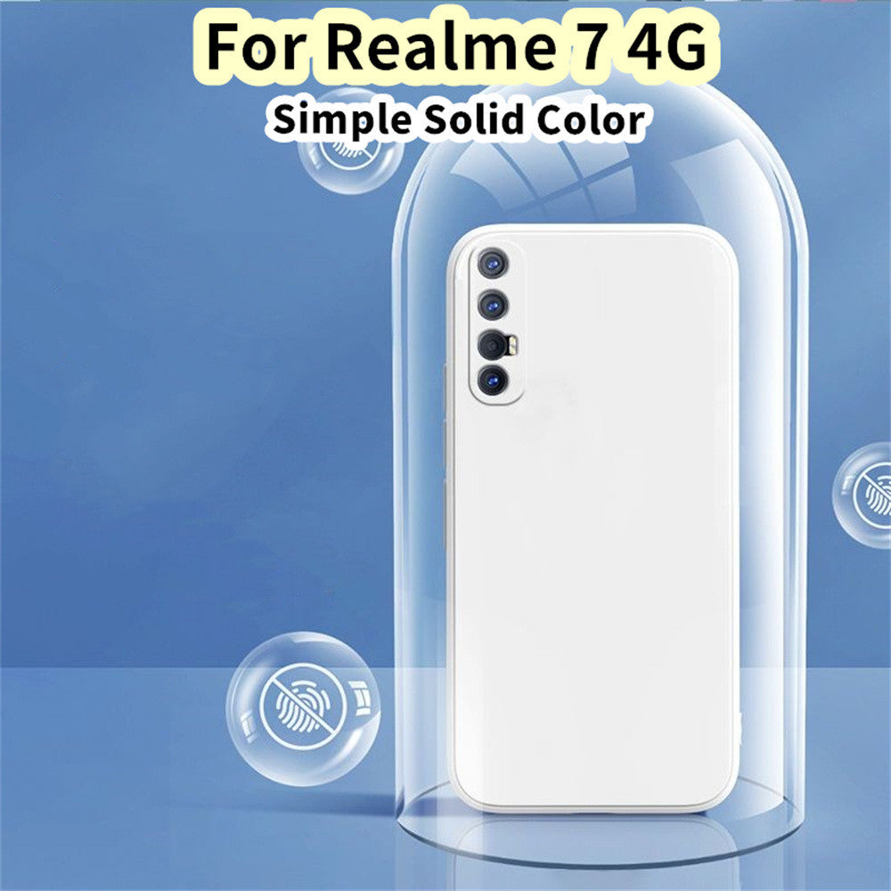 For Realme 7 4G Cover Drop and wear resistant Silicone Full Case Classic Simple Solid Color Phone Case Cover