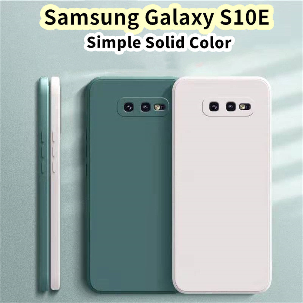 For Samsung Galaxy S10E Cover Drop and wear resistant Silicone Full Case Classic Simple Solid Color Phone Case Cover