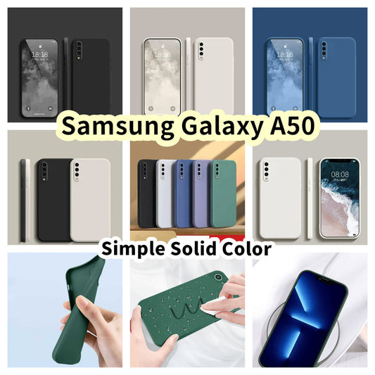For Samsung Galaxy A50 Cover Drop and wear resistant Silicone Full Case Classic Simple Solid Color Phone Case Cover
