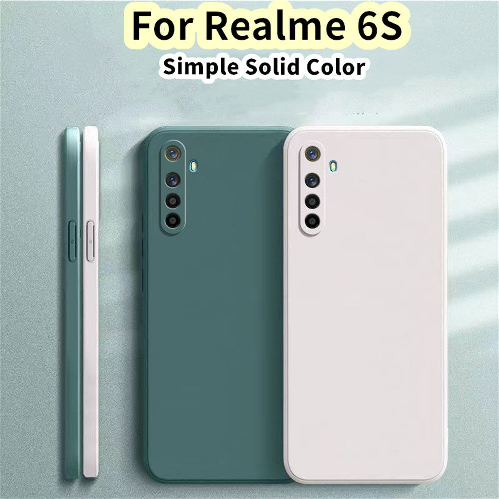 For Realme 6S Cover Drop and wear resistant Silicone Full Case Classic Simple Solid Color Phone Case Cover
