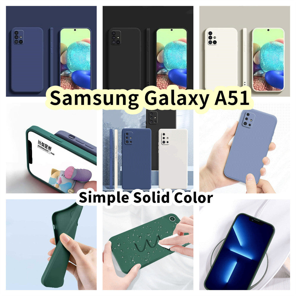 For Samsung Galaxy A51 Cover Drop and wear resistant Silicone Full Case Classic Simple Solid Color Phone Case Cover