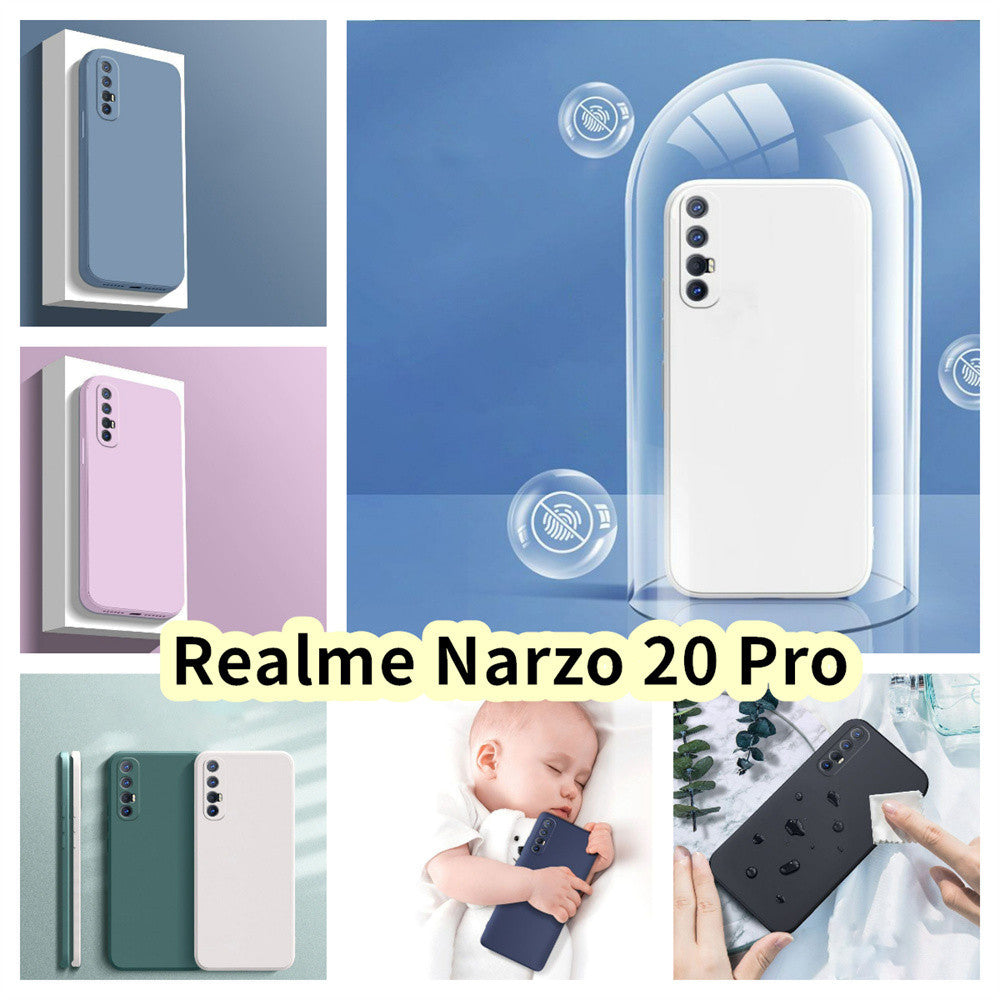 For Realme Narzo 20 Pro Cover Drop and wear resistant Silicone Full Case Classic Simple Solid Color Phone Case Cover