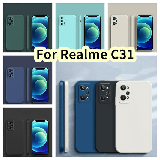 For Realme C31 Cover Drop and wear resistant Silicone Full Case Classic Simple Solid Color Phone Case Cover