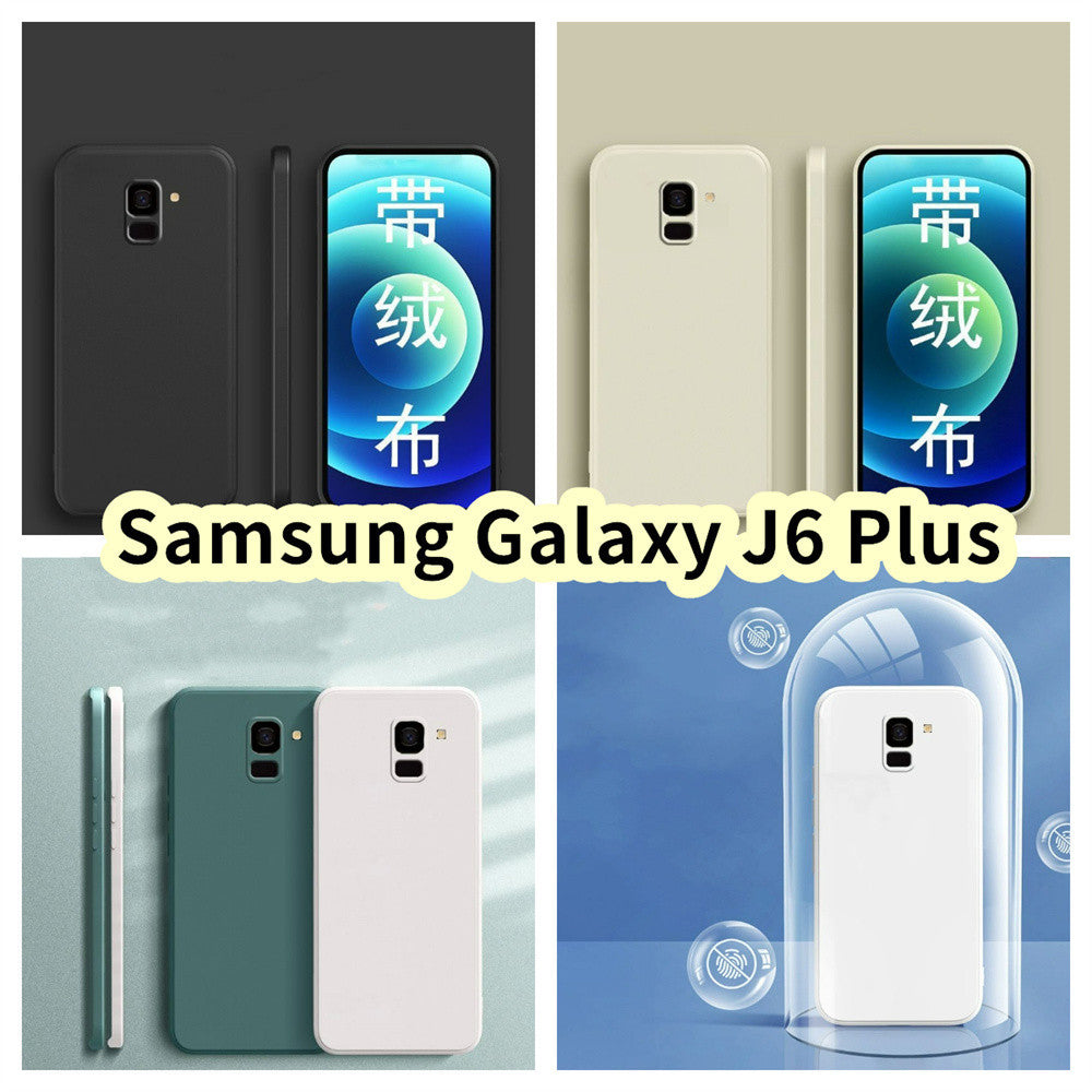 For Samsung Galaxy J6 Plus Cover Drop and wear resistant Silicone Full Case Classic Simple Solid Color Phone Case Cover